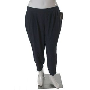 Alfani Womens Pull On Pants Modern Navy Blue XL